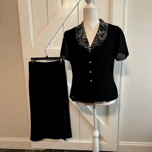 Danny & Nicole Black Petite Skirt & Top
